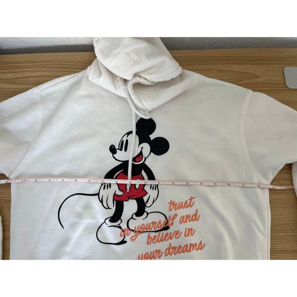 Disney Mickey Mouse Hooded Pullover Sweatshirt Embroidery Front Back Vintage XXS - Picture 8 of 16